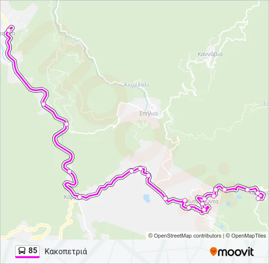 85 Bus Line Map
