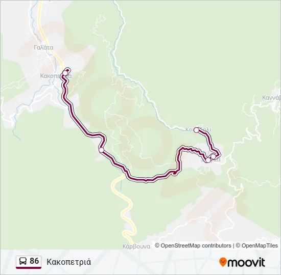 86 Bus Line Map