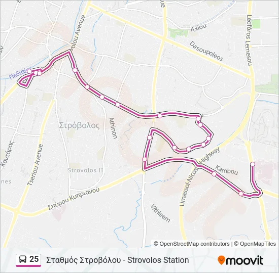 25 Bus Line Map