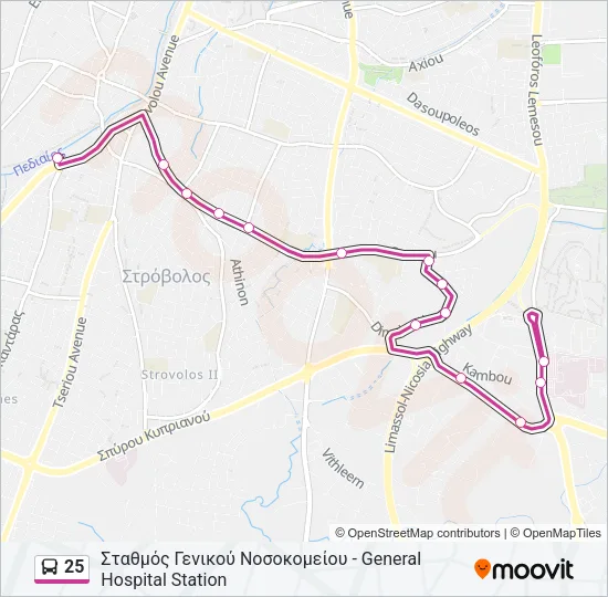 25 Bus Line Map