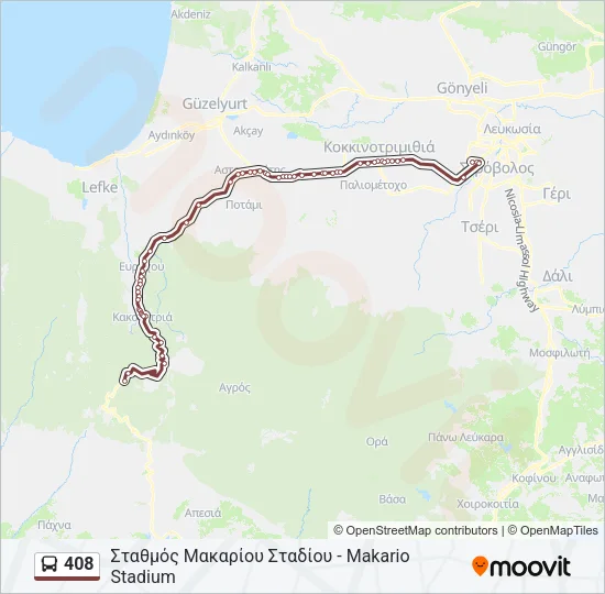 408 Bus Line Map