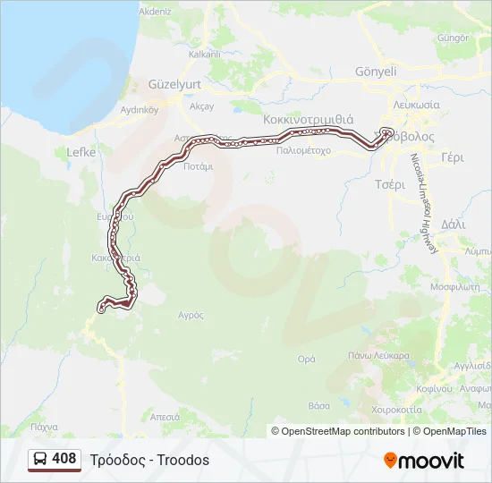 408 Bus Line Map
