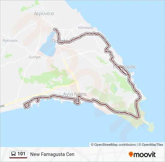 101 Route: Schedules, Stops & Maps - New Famagusta Cen (Updated)