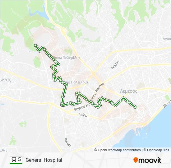 5 Bus Line Map