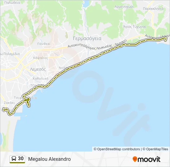 30 Route: Schedules, Stops & Maps - Megalou Alexandro (Updated)
