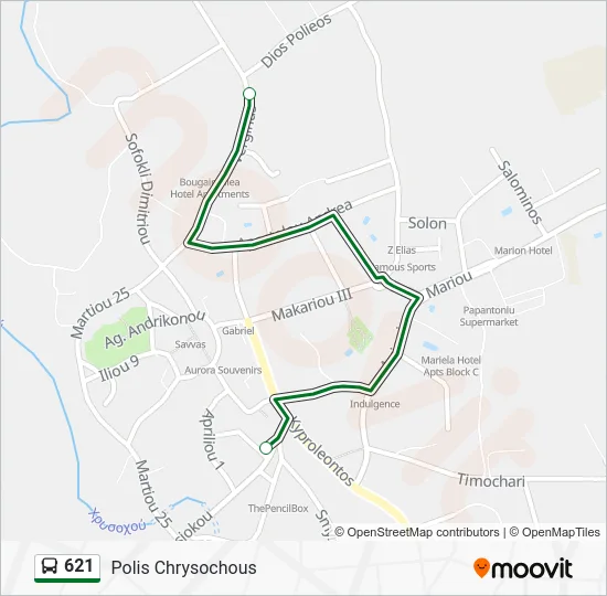 621 Bus Line Map