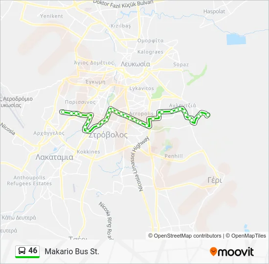 46 Bus Line Map