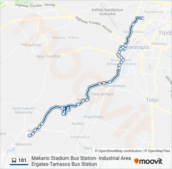 101 Bus Line Map