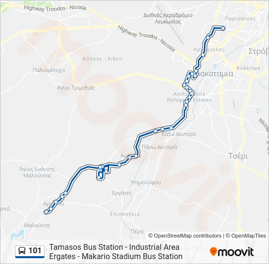 101 Bus Line Map
