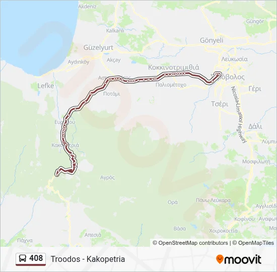 408 Route: Schedules, Stops & Maps - Makario Stadium (Updated)