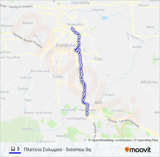 3 Bus Line Map