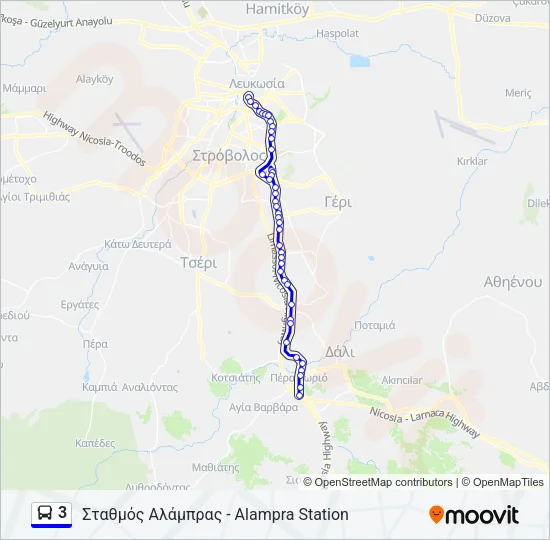 3 Bus Line Map