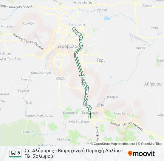 5 Bus Line Map