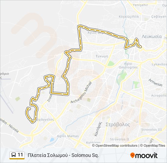 11 Bus Line Map