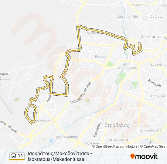 11 Bus Line Map
