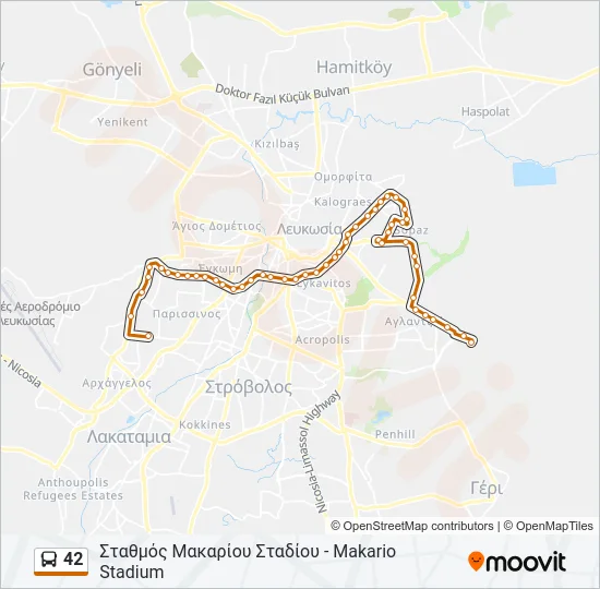 42 Bus Line Map