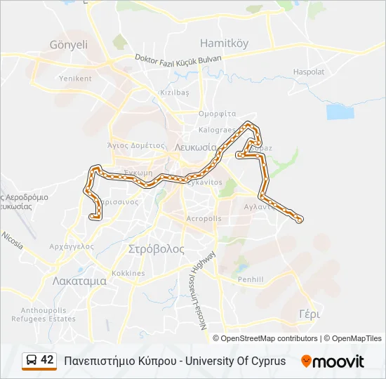 42 Bus Line Map