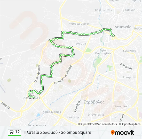 12 Bus Line Map