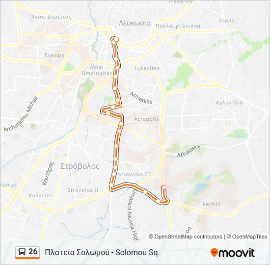 26 Bus Line Map
