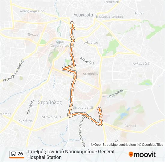 26 Bus Line Map