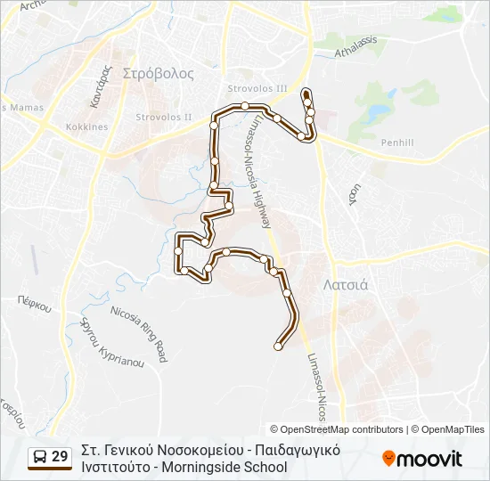 29 Bus Line Map