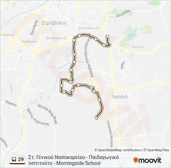 29 Bus Line Map