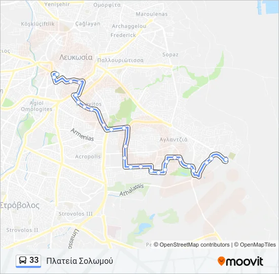 33 Bus Line Map