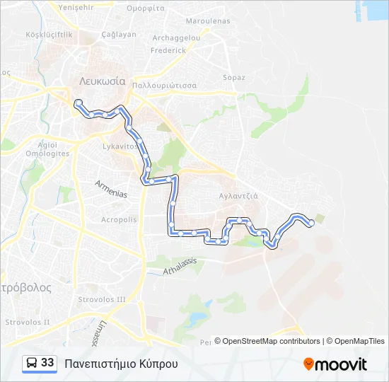 33 Bus Line Map