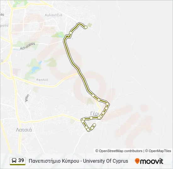39 Bus Line Map