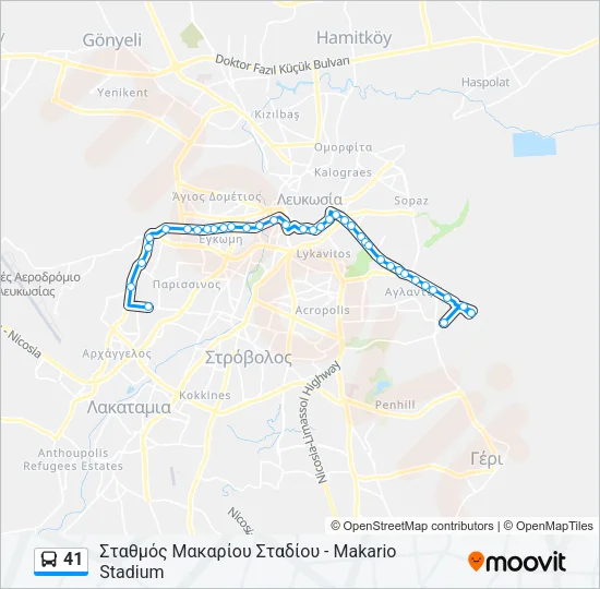 41 Bus Line Map