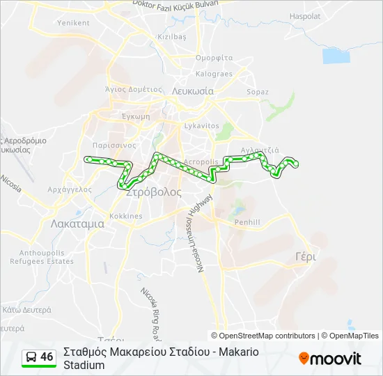 46 Bus Line Map