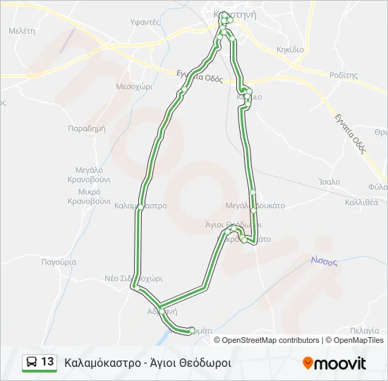 13 Bus Line Map