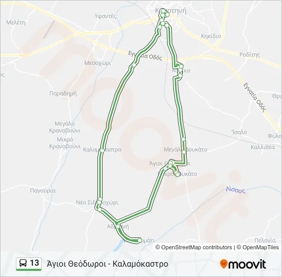 13 Bus Line Map