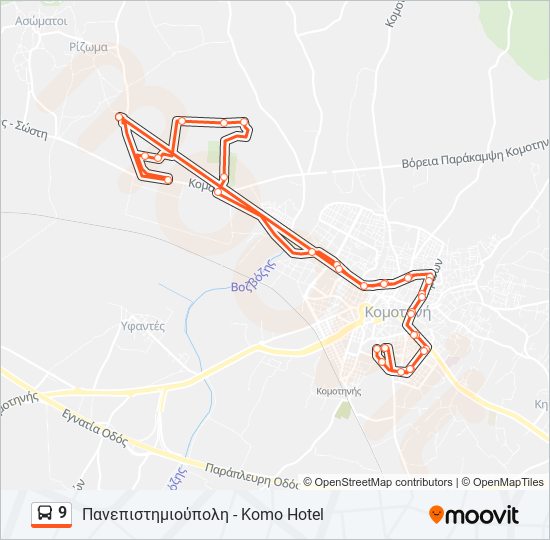 9 bus Line Map