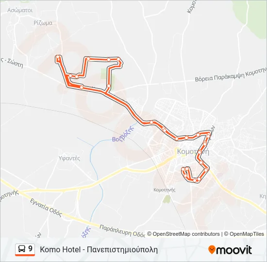 9 Bus Line Map