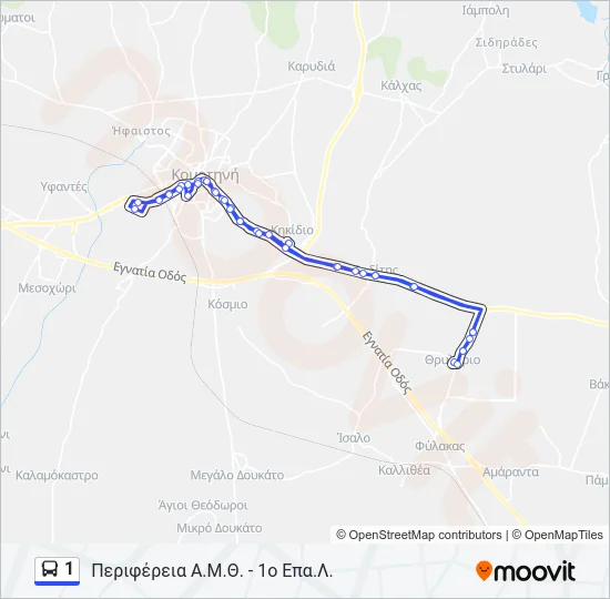 1 Bus Line Map