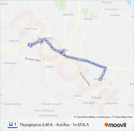 1 Bus Line Map