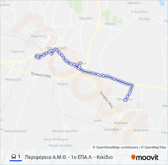 1 Bus Line Map