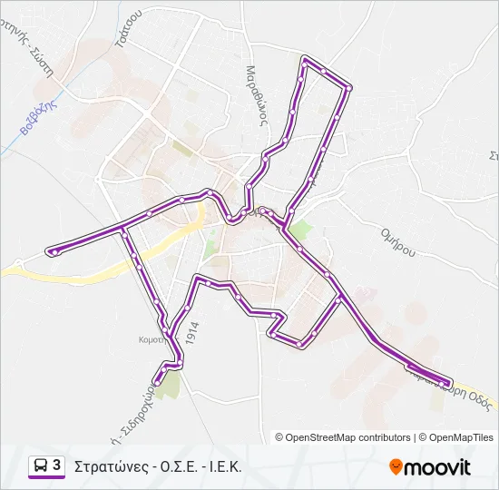 3 Bus Line Map