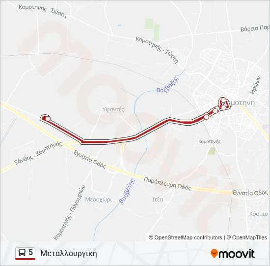 5 Bus Line Map