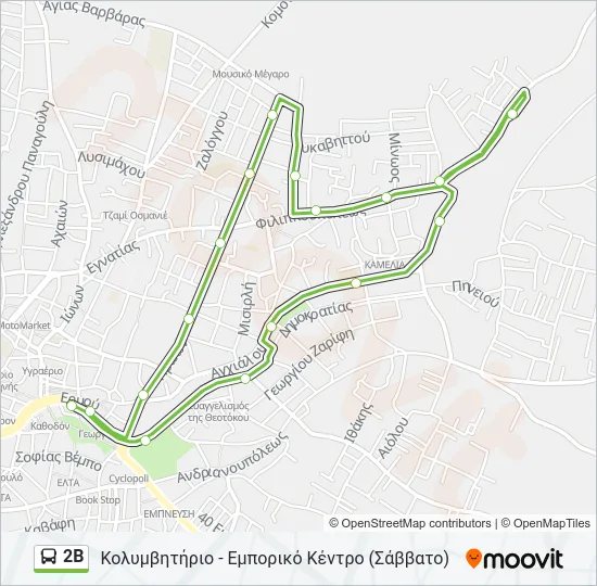 2Β Bus Line Map