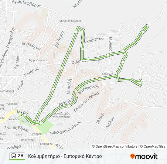 2Β Bus Line Map