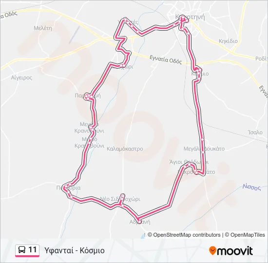 11 Bus Line Map