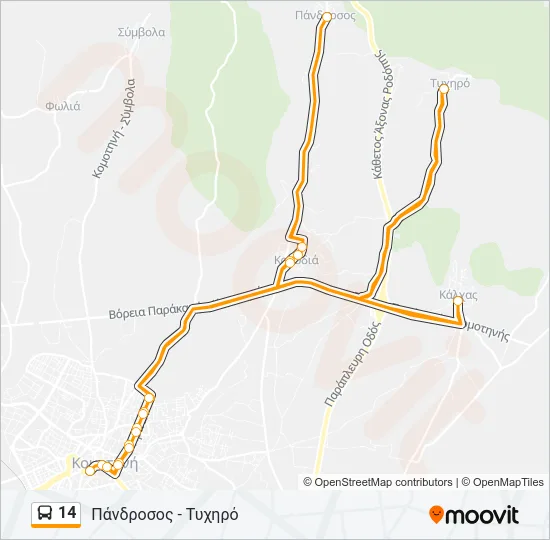 14 Bus Line Map