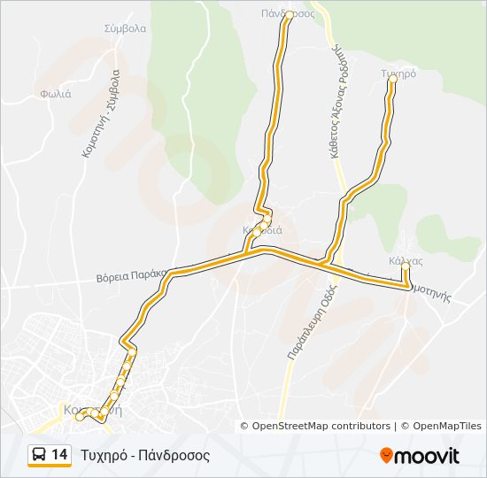 14 bus Line Map