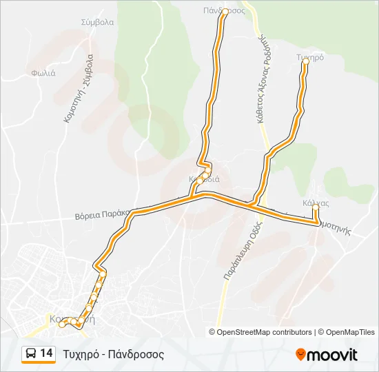 14 Bus Line Map