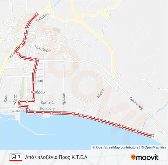 1 Bus Line Map