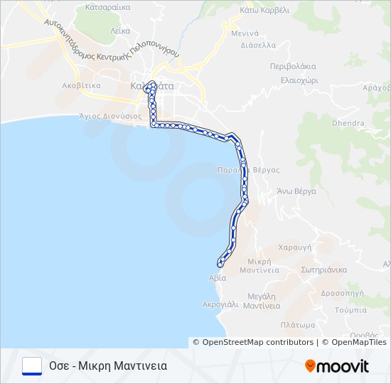 ΟΣΕ - ΜΙΚΡΗ ΜΑΝΤΙΝΕΙΑ bus Line Map