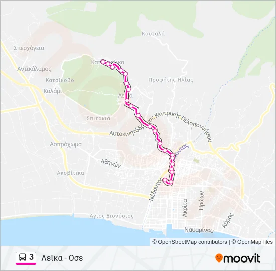3 Bus Line Map