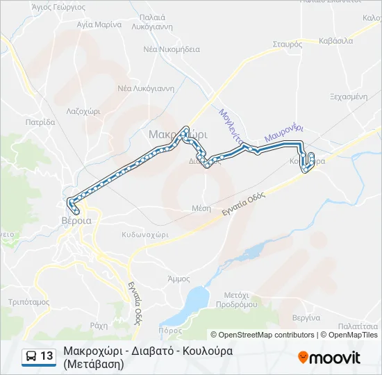 13 Bus Line Map